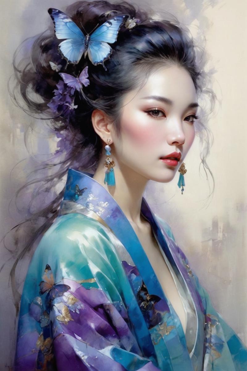 01414-3015497705-by Willem Haenraets,Guo Pei,Warwick Goble,_This woman in Mixed blue and purple butterfly coat,young,rather beautiful,on her righ.png